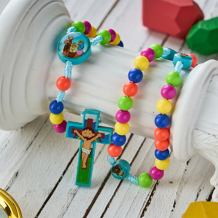 FREE Today: Colorful Children Rosary with Holy Family & Saint Charms: Child-Friendly Faith Prayer Beads - image 3