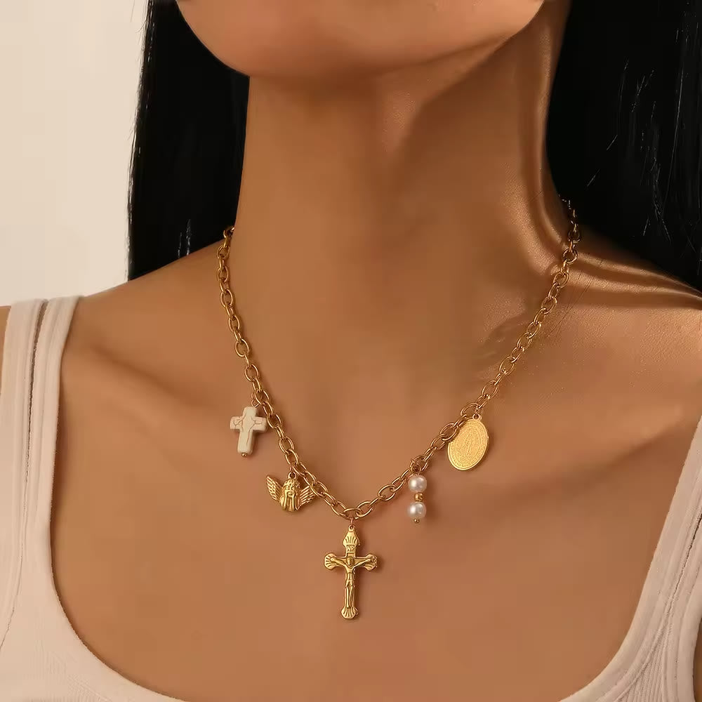 Christianartworkshop Three-Style Cross & Medal Necklace: Delicate Devotion for Daily Wear - C - image 8