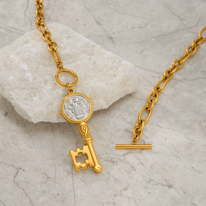 Christianartworkshop Two-Style St. Benedict Medal Necklace: Steadfast Devotion for Daily Wear - image 2