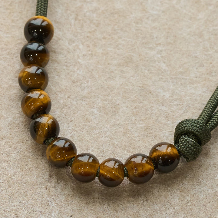 Christianartworkshop Tiger Eye Pocket Rosary with Divine Mercy: Courage & Faith with Paracord Design - image 6