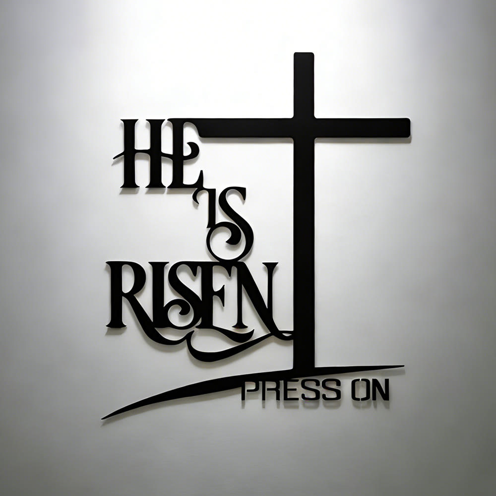 Christianartworkshop HE IS RISEN Cross Wall Art Print: Resurrection Hope for Home Spaces - 13.19''*15.75''/33.5*40cm - image 0