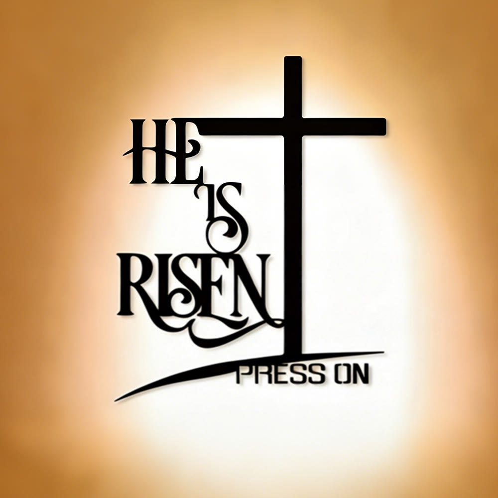 Christianartworkshop HE IS RISEN Cross Wall Art Print: Resurrection Hope for Home Spaces - image 1