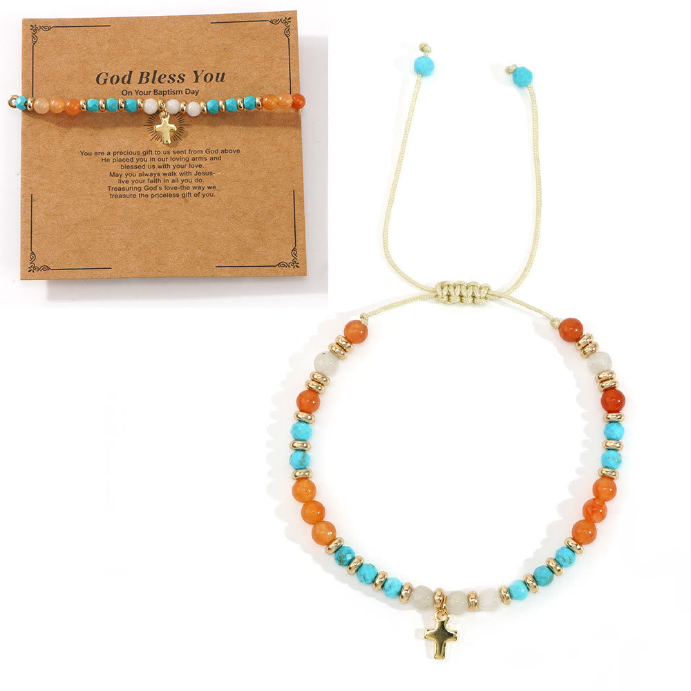 FREE Today: Natural Stone & Cross Bracelet with Bible Card Series: Tender Devotion for Special Moments - God Bless You - Mint - image 14