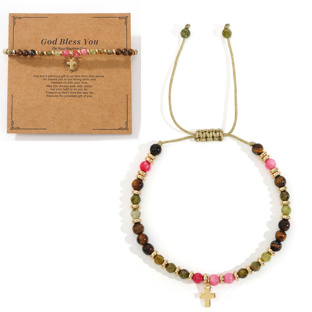 FREE Today: Natural Stone & Cross Bracelet with Bible Card Series: Tender Devotion for Special Moments - God Bless You - Pink - image 15