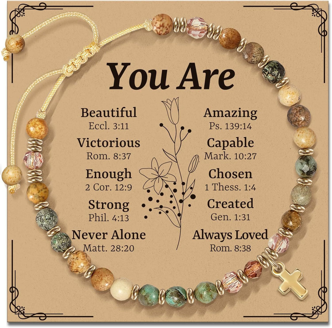FREE Today: Natural Stone & Cross Bracelet with Bible Card Series: Tender Devotion for Special Moments - You Are - Amber - image 7