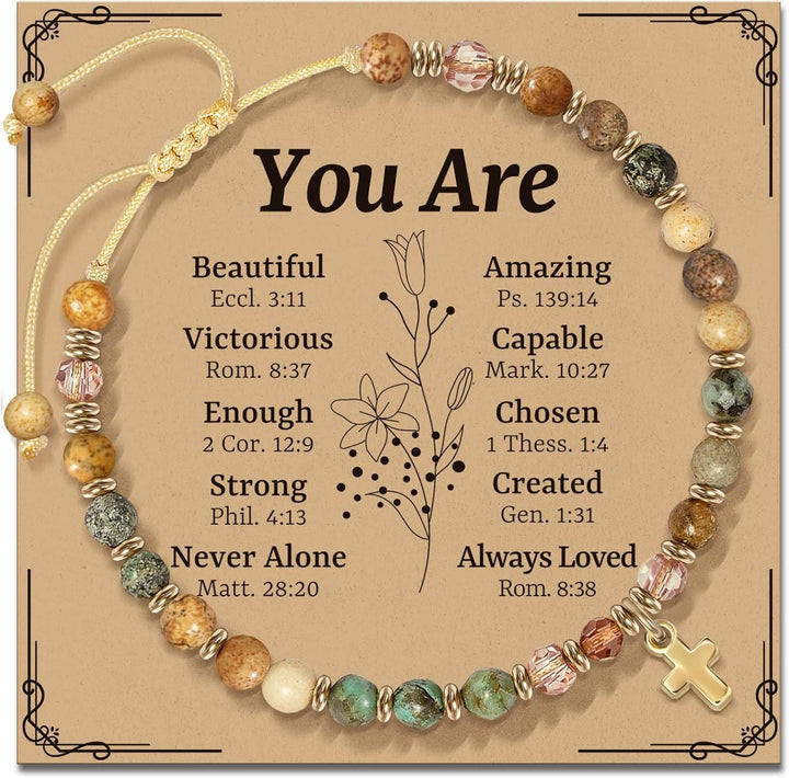 FREE Today: Natural Stone & Cross Bracelet with Bible Card Series: Tender Devotion for Special Moments - You Are - Amber - image 7