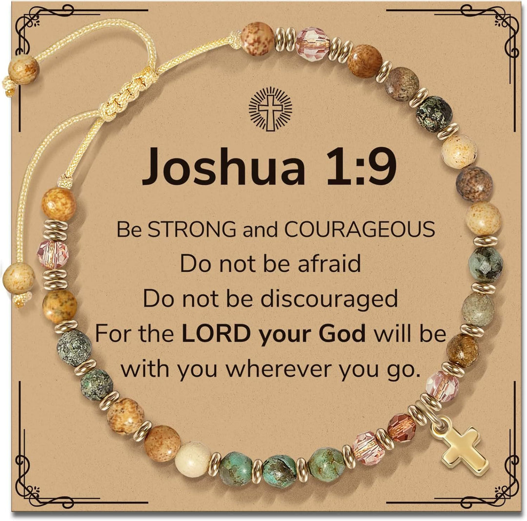 FREE Today: Natural Stone & Cross Bracelet with Bible Card Series: Tender Devotion for Special Moments - Joshua 1:9 - Amber - image 12