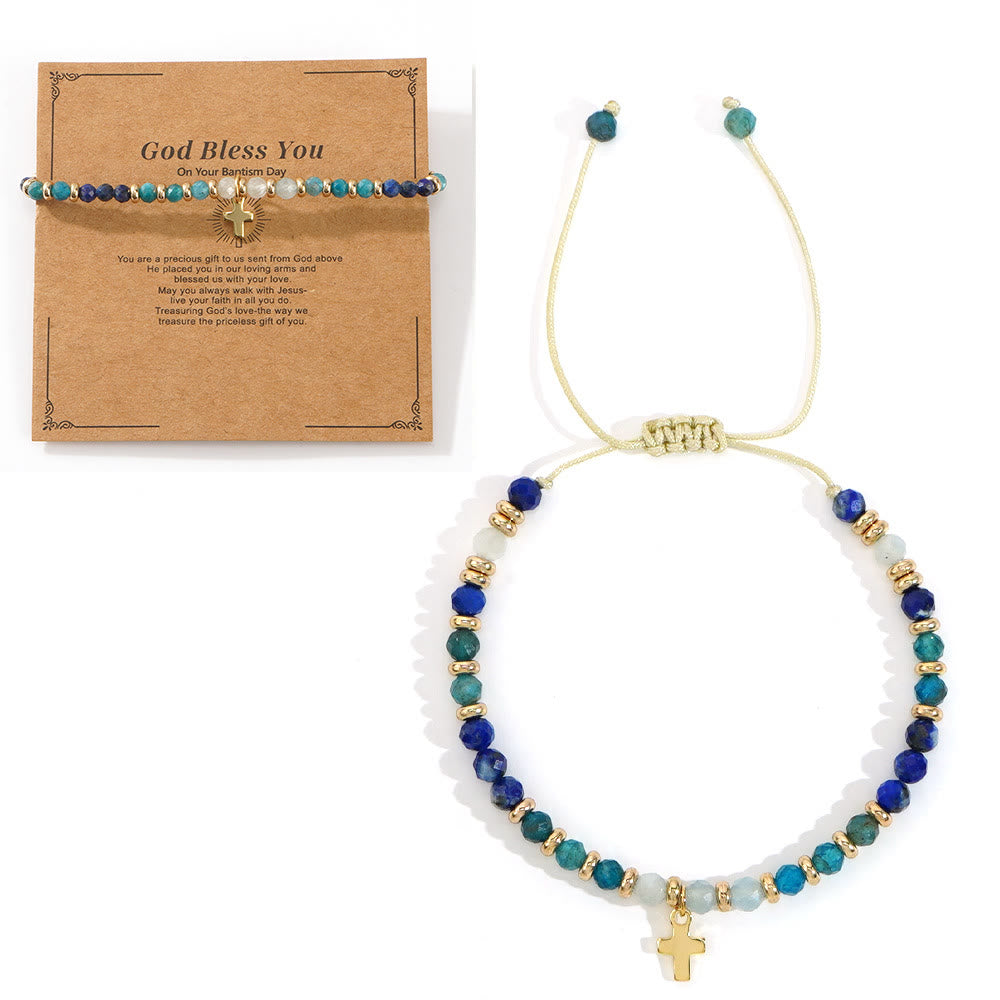 FREE Today: Natural Stone & Cross Bracelet with Bible Card Series: Tender Devotion for Special Moments - God Bless You - Blue - image 17