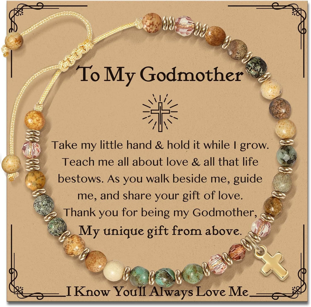 FREE Today: Natural Stone & Cross Bracelet with Bible Card Series: Tender Devotion for Special Moments - To My Godmother - Amber - image 9