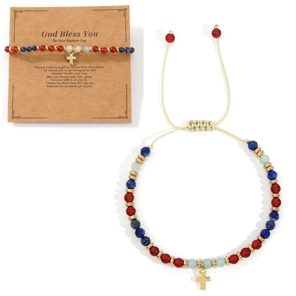FREE Today: Natural Stone & Cross Bracelet with Bible Card Series: Tender Devotion for Special Moments - God Bless You - Red - image 16