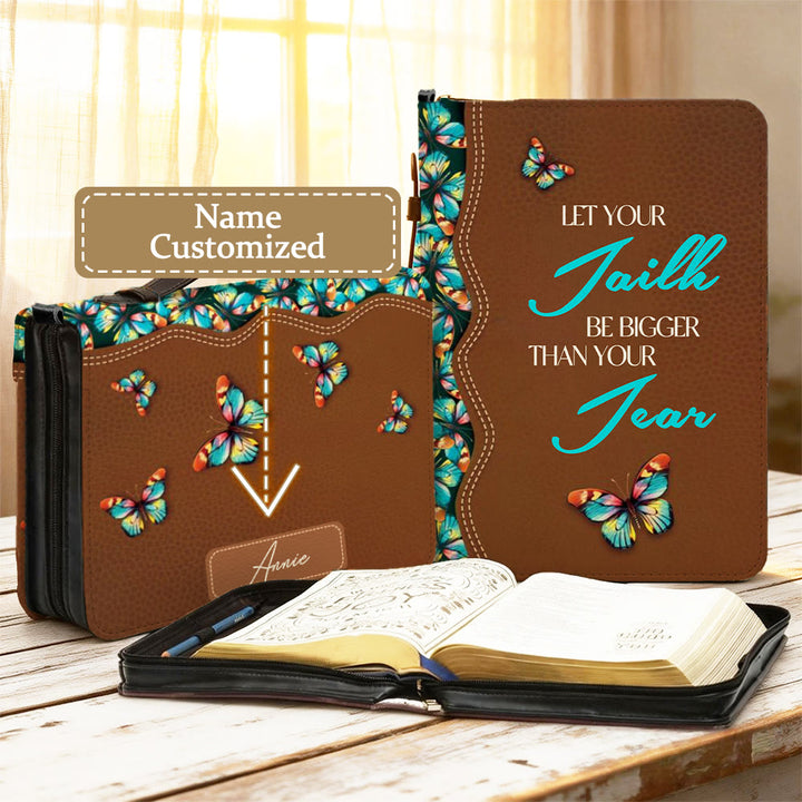 Christianartworkshop Butterfly & Faith Bible Cover: Quiet Reminder of Hope & Resilience - 2XL - Name Customized - image 11
