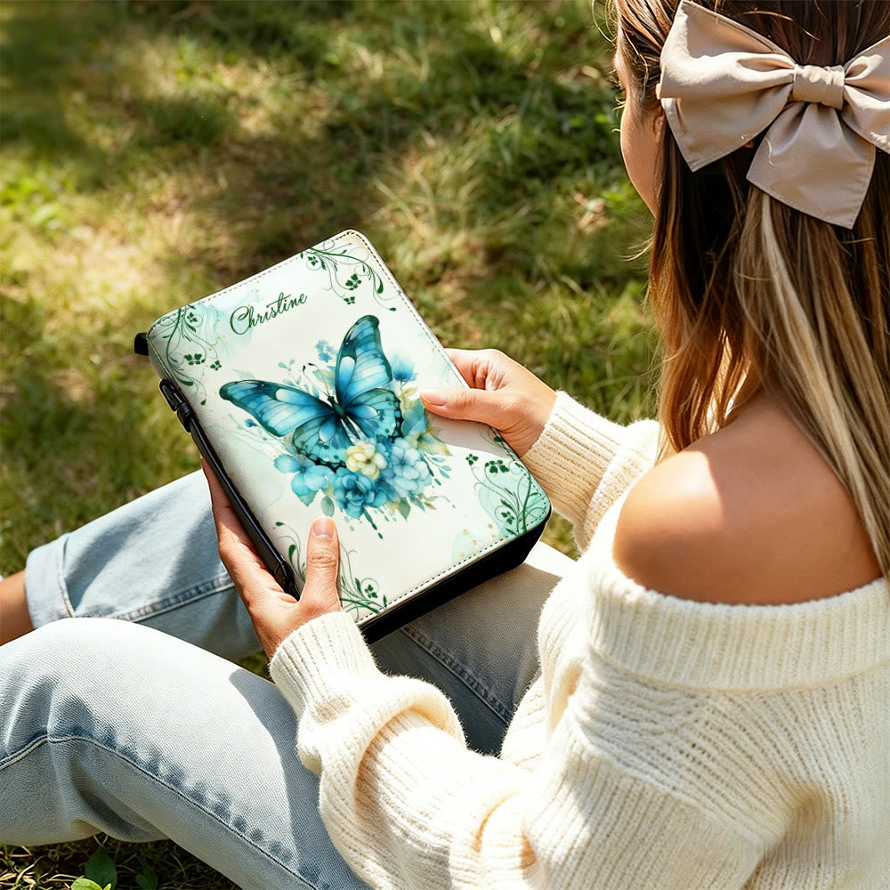 Christianartworkshop Personalized Butterfly Bible Cover: Gentle Transformation for His Word - image 1