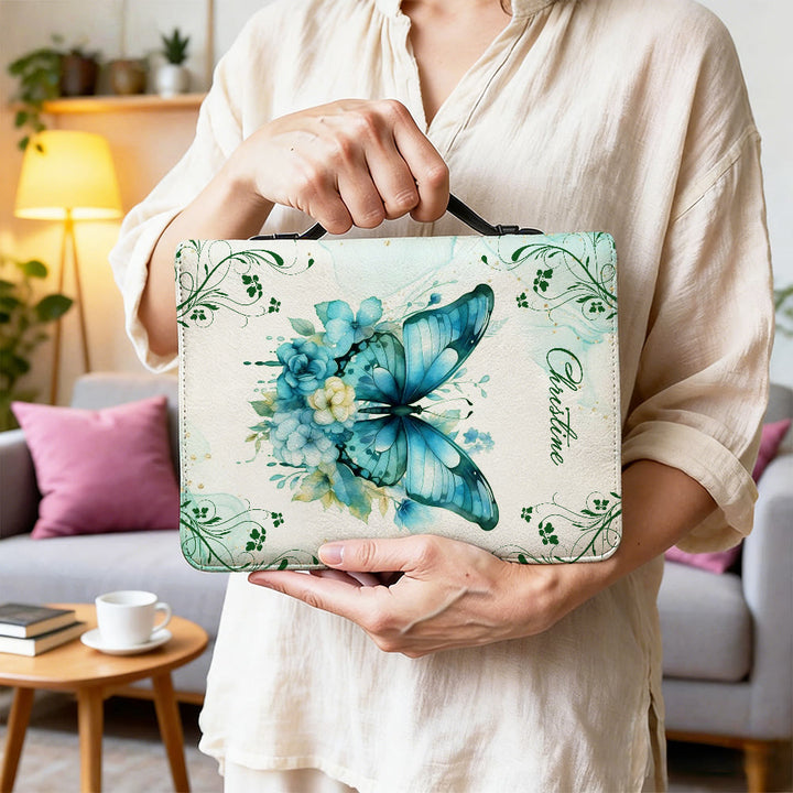 Christianartworkshop Personalized Butterfly Bible Cover: Gentle Transformation for His Word - image 2