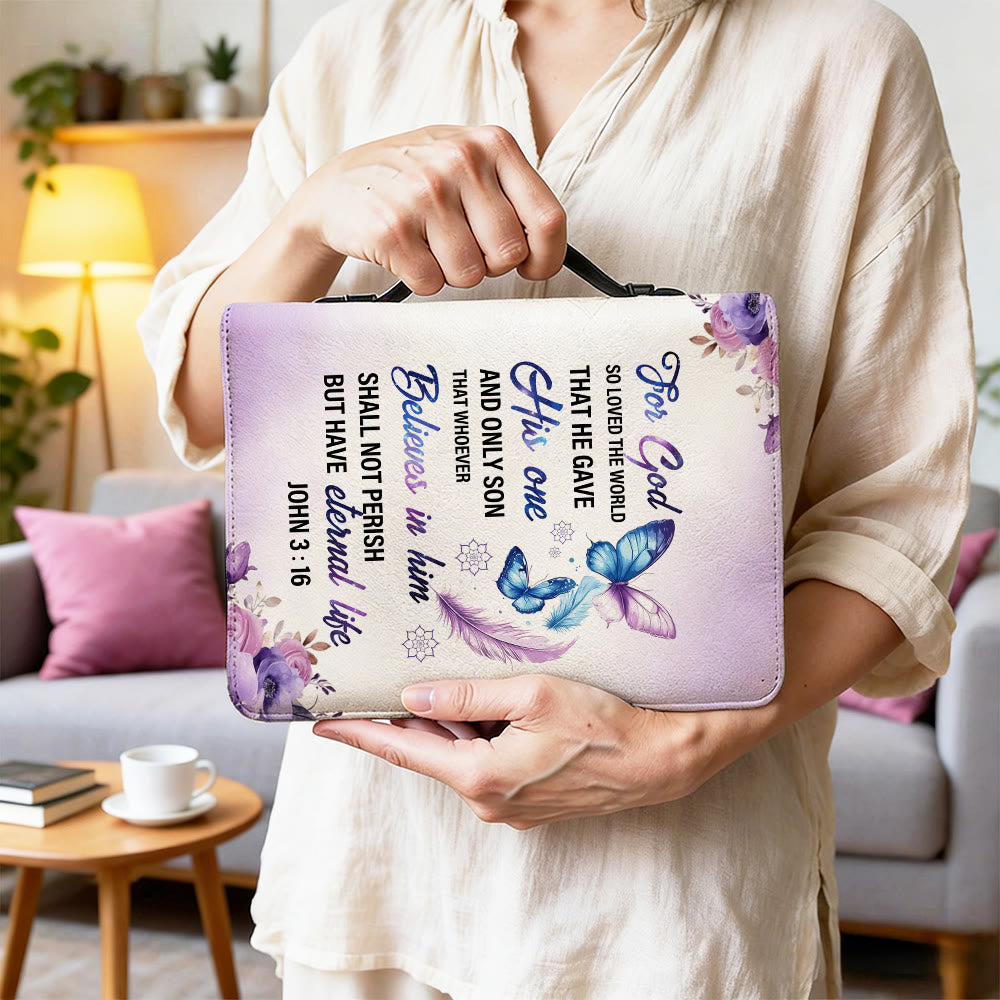 Christianartworkshop John 3:16 Cross Bible Cover: Tender Love for His Word - image 1