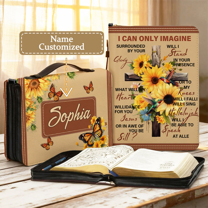 Christianartworkshop I Can Only Imagine Sunflower Bible Cover: Awe for His Glory - 2XL - Name Customized - image 11