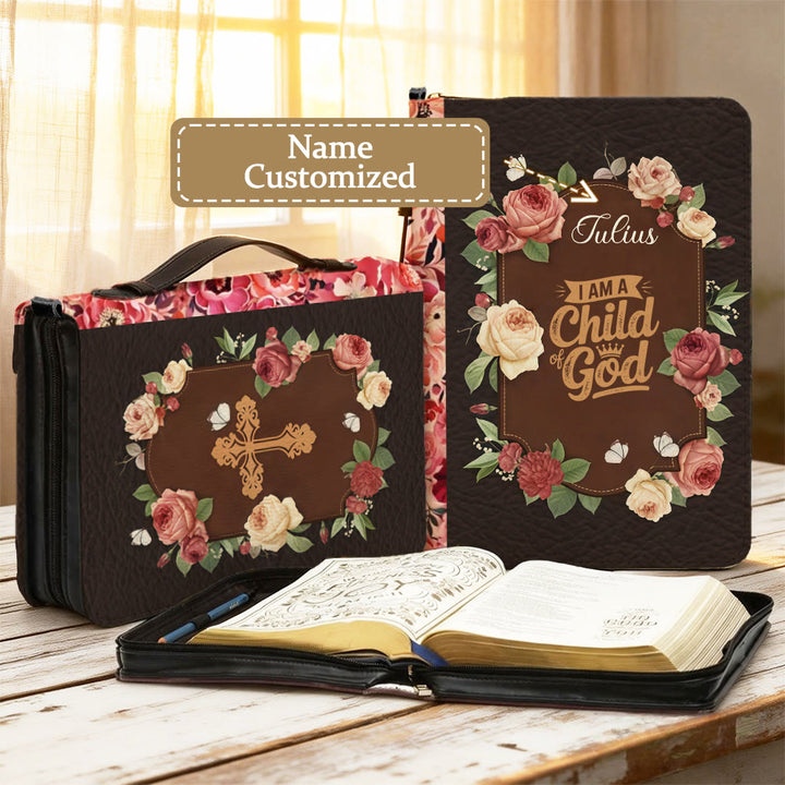 Christianartworkshop I Am a Child of God Cross Bible Cover: Tender Identity for His Word - 2XL - Name Customized - image 11