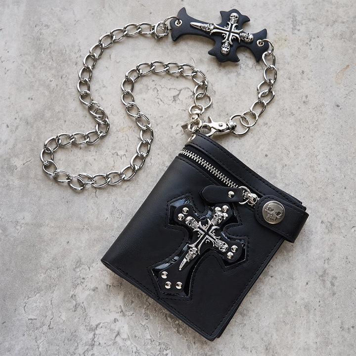 Christianartworkshop Chain/Non-Chain Cross & Skull Faith Wallet: Quiet Reminder of Conviction - With Chain - image 0