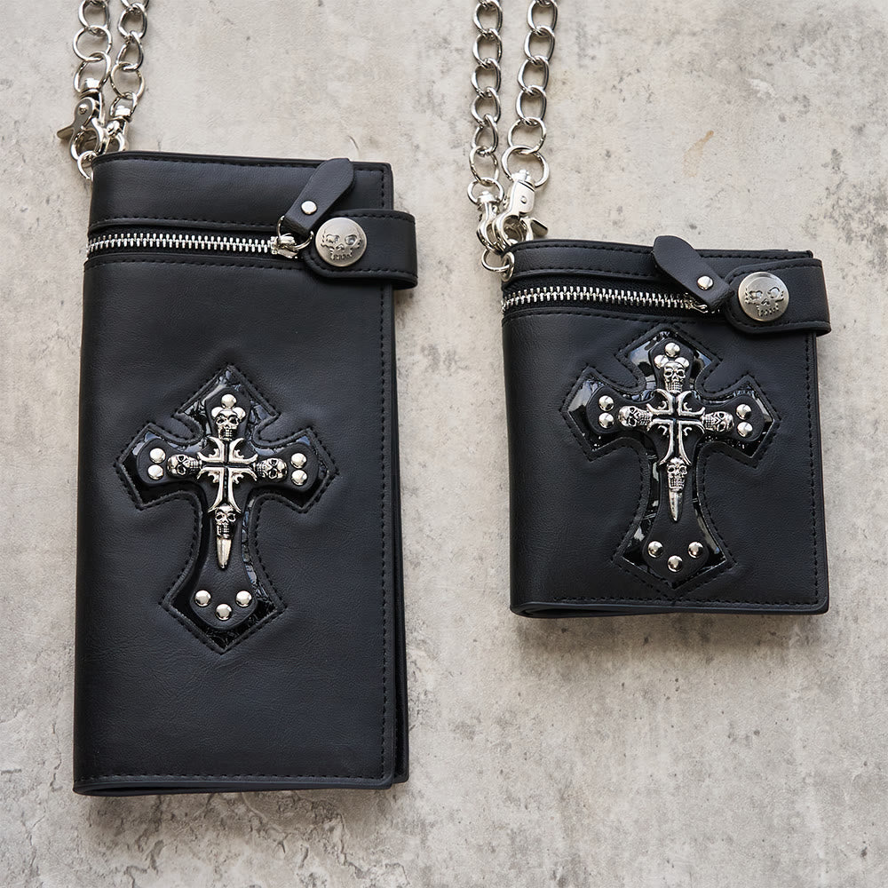 Christianartworkshop Long/Short Style Cross & Skull Faith Wallet: Quiet Reminder of Conviction - image 1