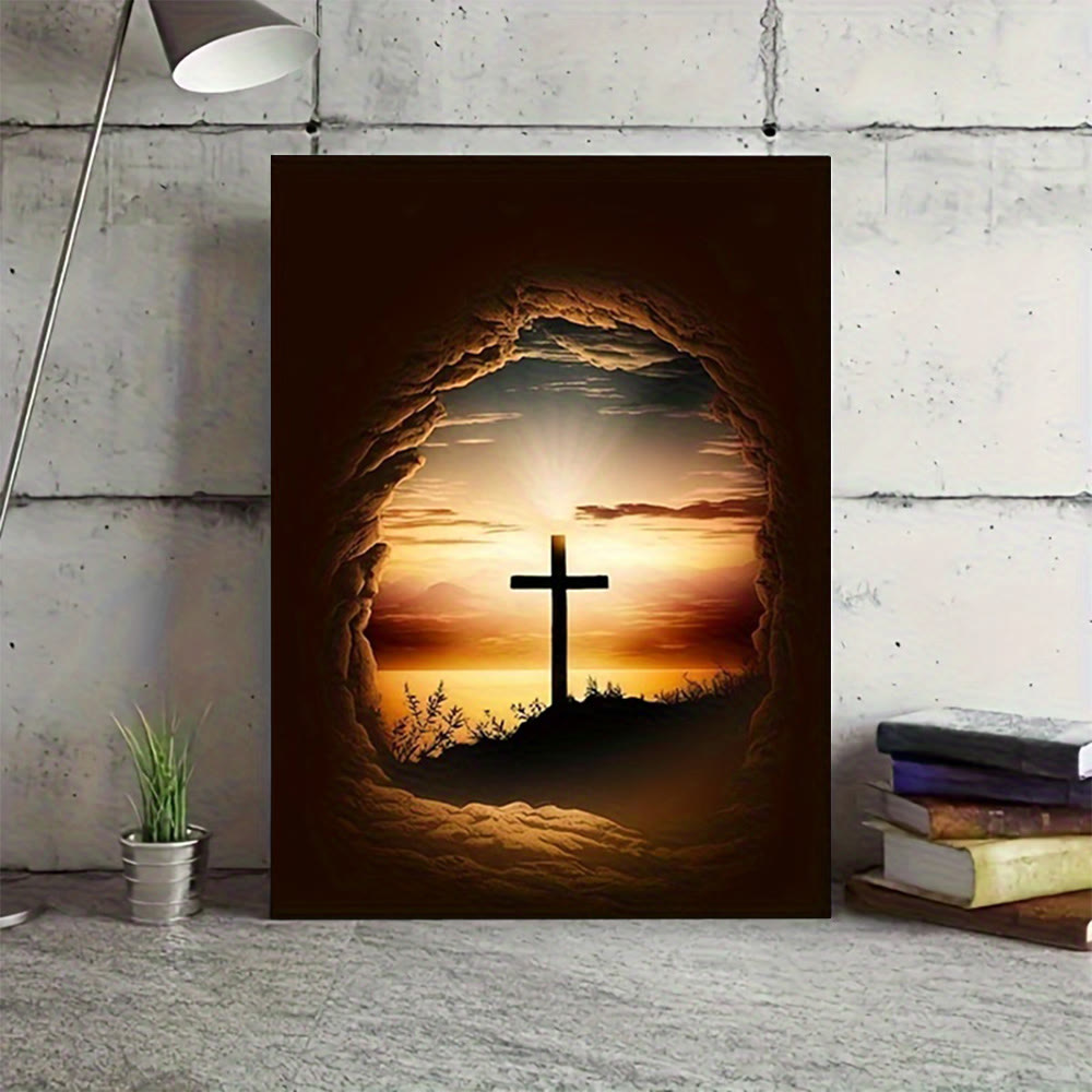 Christianartworkshop Empty Stone Frame Cross Wall Art Print: Redemptive Hope for Home Spaces - image 4