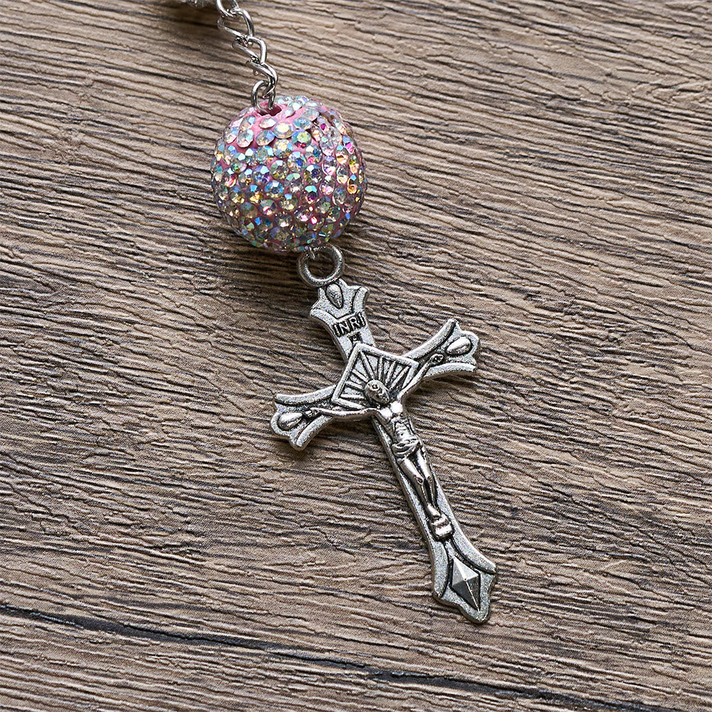 Christianartworkshop Sparkling Bead Rosary with Our Lady & Crucifix: Quiet Reminder of Grace & Devotion - image 7
