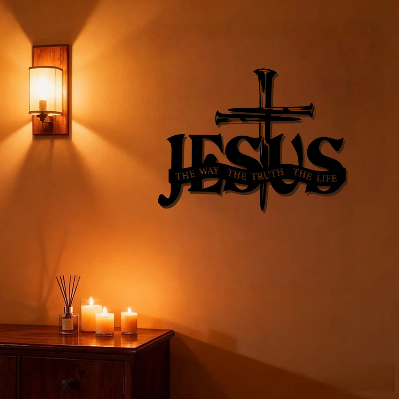 Christianartworkshop Faithful Jesus & Cross Design Metal Wall Decor Home Decoration - image 5