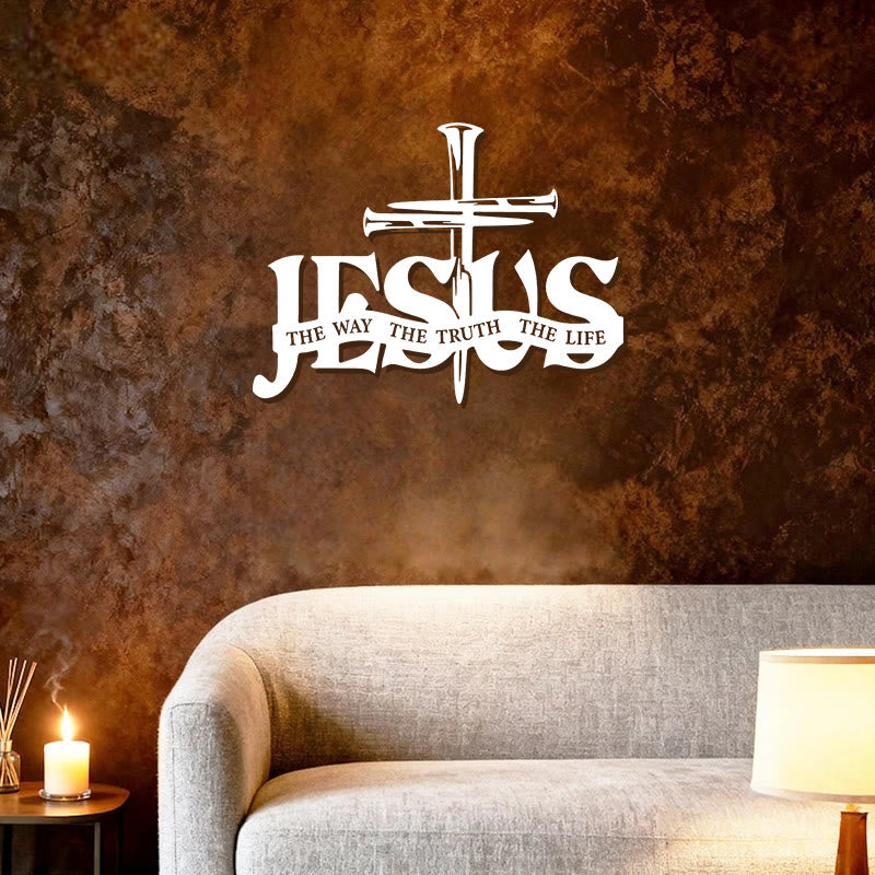Christianartworkshop Faithful Jesus & Cross Design Metal Wall Decor Home Decoration - image 26