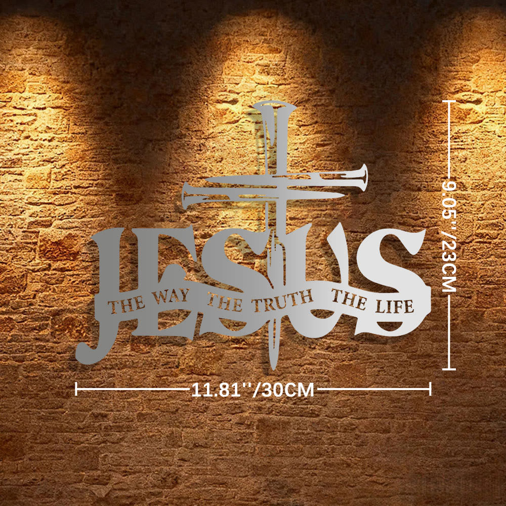 Christianartworkshop Faithful Jesus & Cross Design Metal Wall Decor Home Decoration - 11.81''*9.05''/30*23cm - Silver - image 21