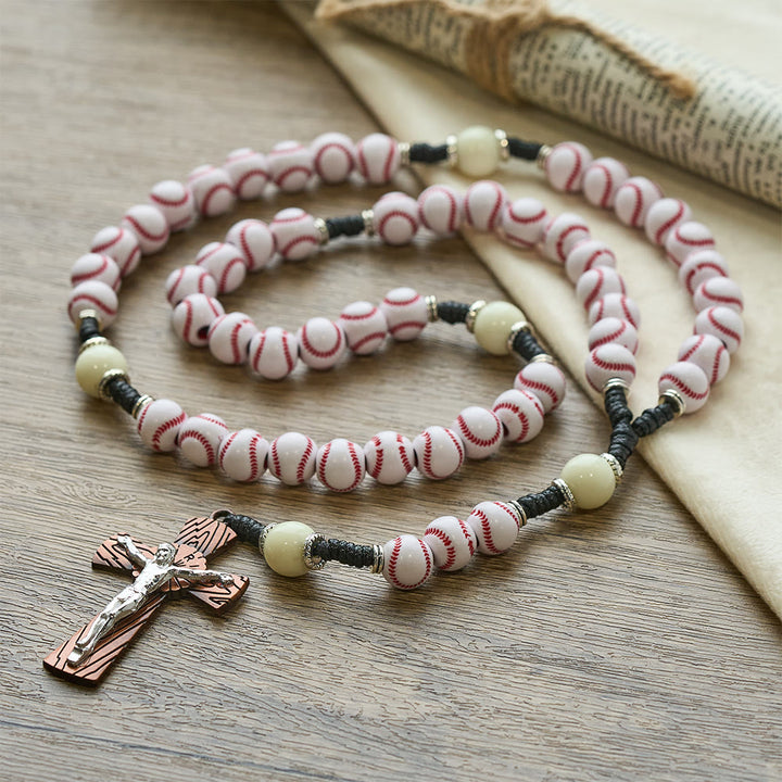 Christianartworkshop Baseball-Themed Rosary with Crucifix: Faith & Passion for Sports Lovers - image 4