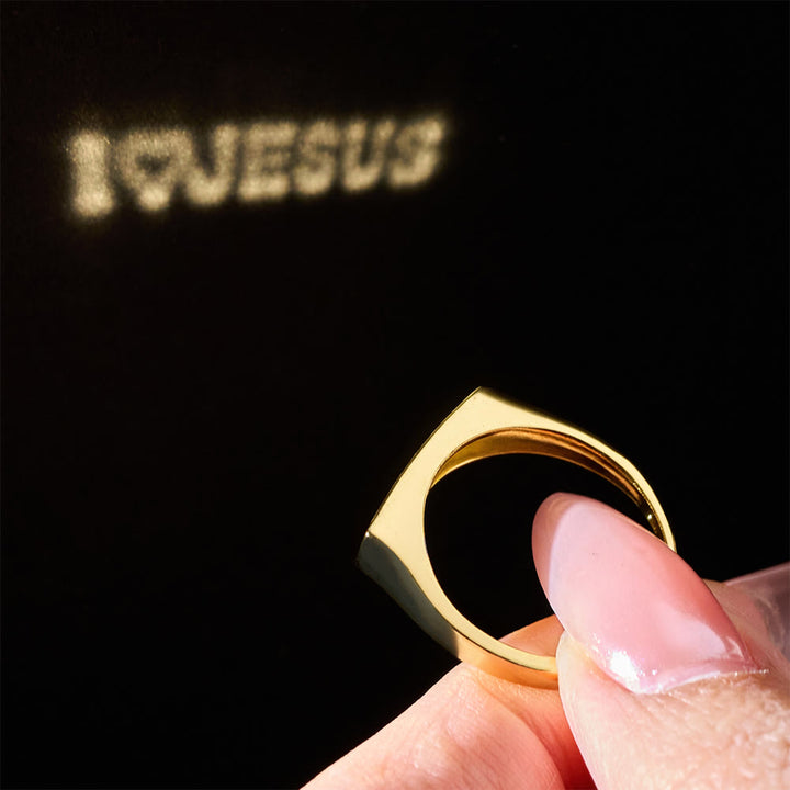 Christianartworkshop I Love JESUS Light-Sculpted Ring: Radiant Love for Daily Wear - I Love Jesus - image 0