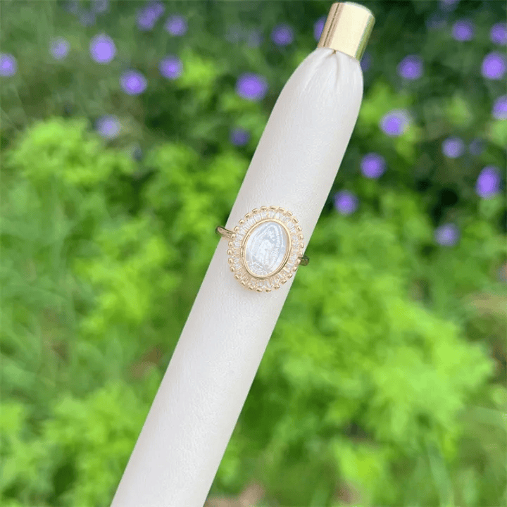 FREE Today: Multi-Tone Zircon Our Lady Ring: Soothing Grace for Busy Days - White - image 9