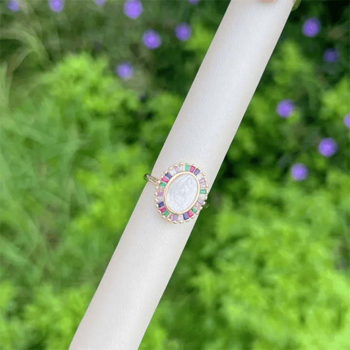 FREE Today: Multi-Tone Zircon Our Lady Ring: Soothing Grace for Busy Days - Multicolor - image 8