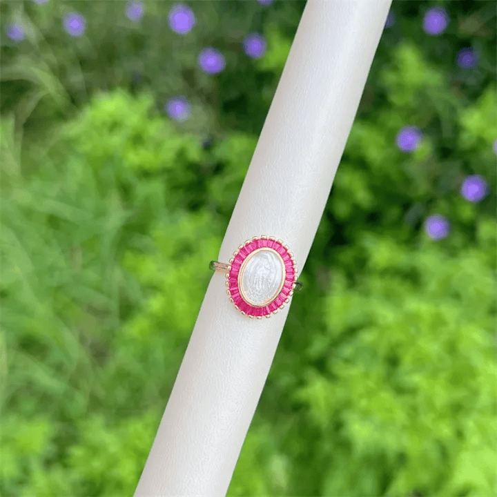 FREE Today: Multi-Tone Zircon Our Lady Ring: Soothing Grace for Busy Days - Rose - image 6