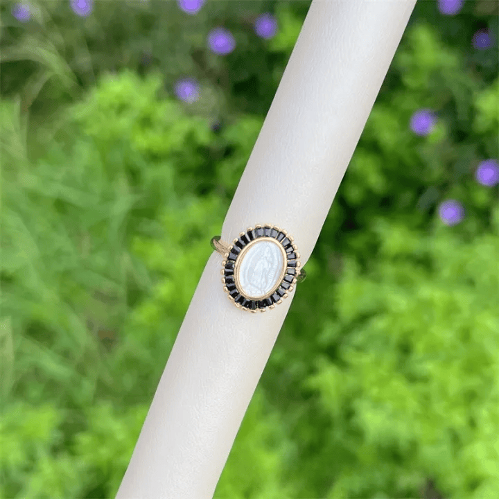 FREE Today: Multi-Tone Zircon Our Lady Ring: Soothing Grace for Busy Days - Black - image 4