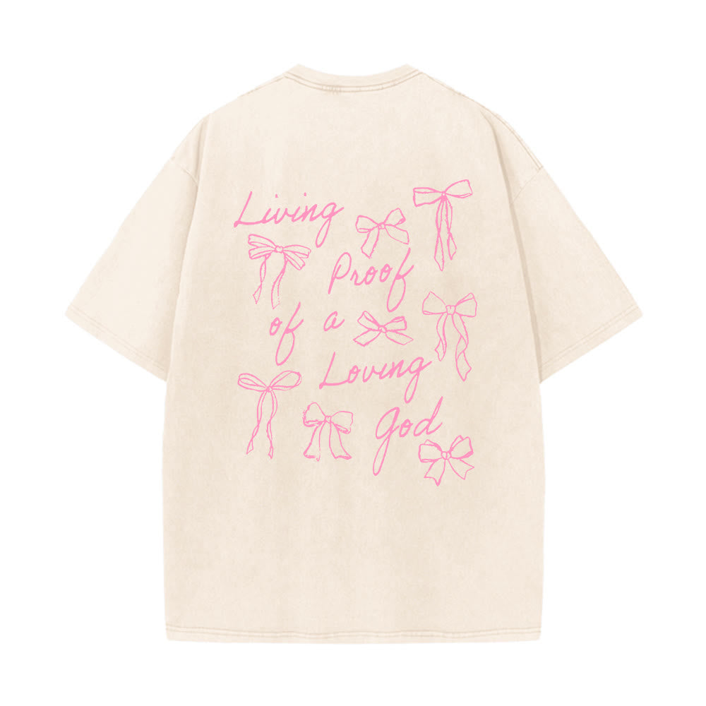 Christianartworkshop Living Proof Of A Loving God Unisex Washed T-shirt - Beige - 4XL - image 0