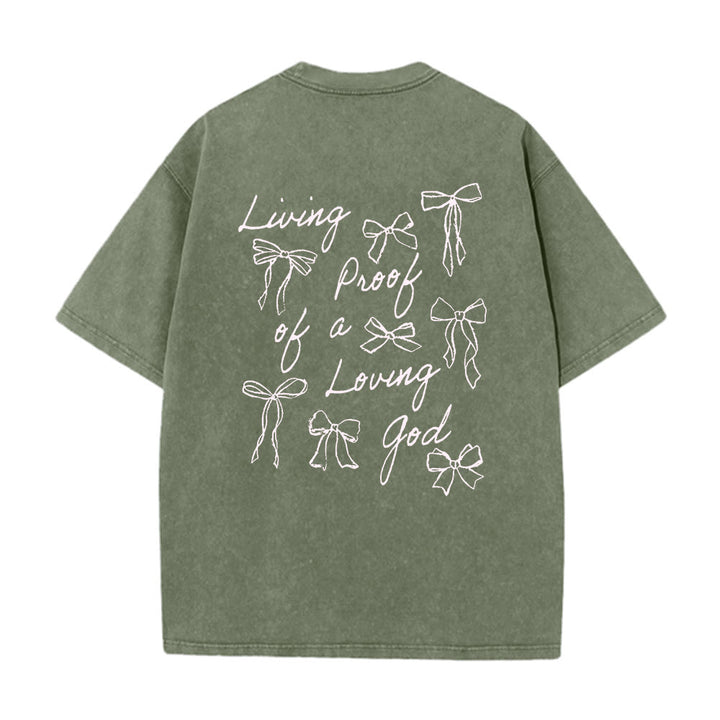 Christianartworkshop Living Proof Of A Loving God Unisex Washed T-shirt - Army Green - 4XL - image 13