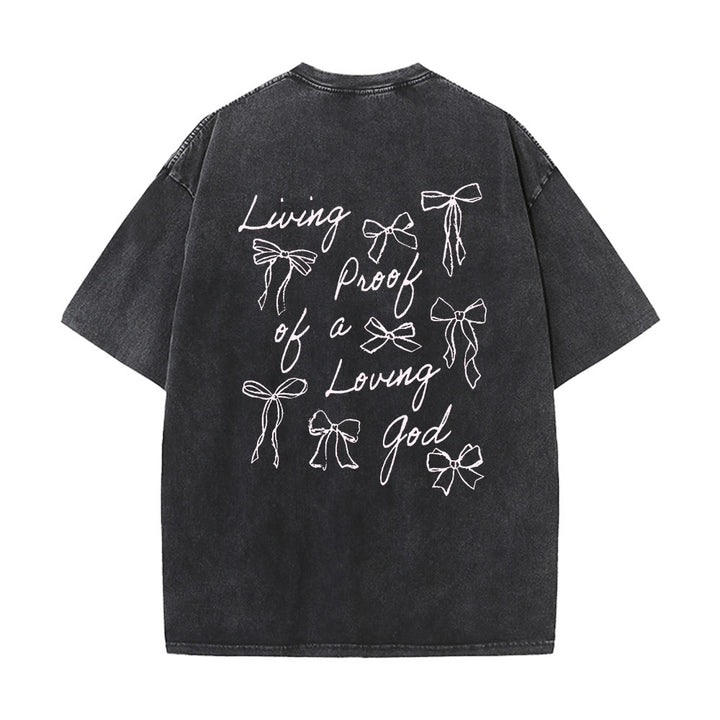 Christianartworkshop Living Proof Of A Loving God Unisex Washed T-shirt - Black - 4XL - image 3