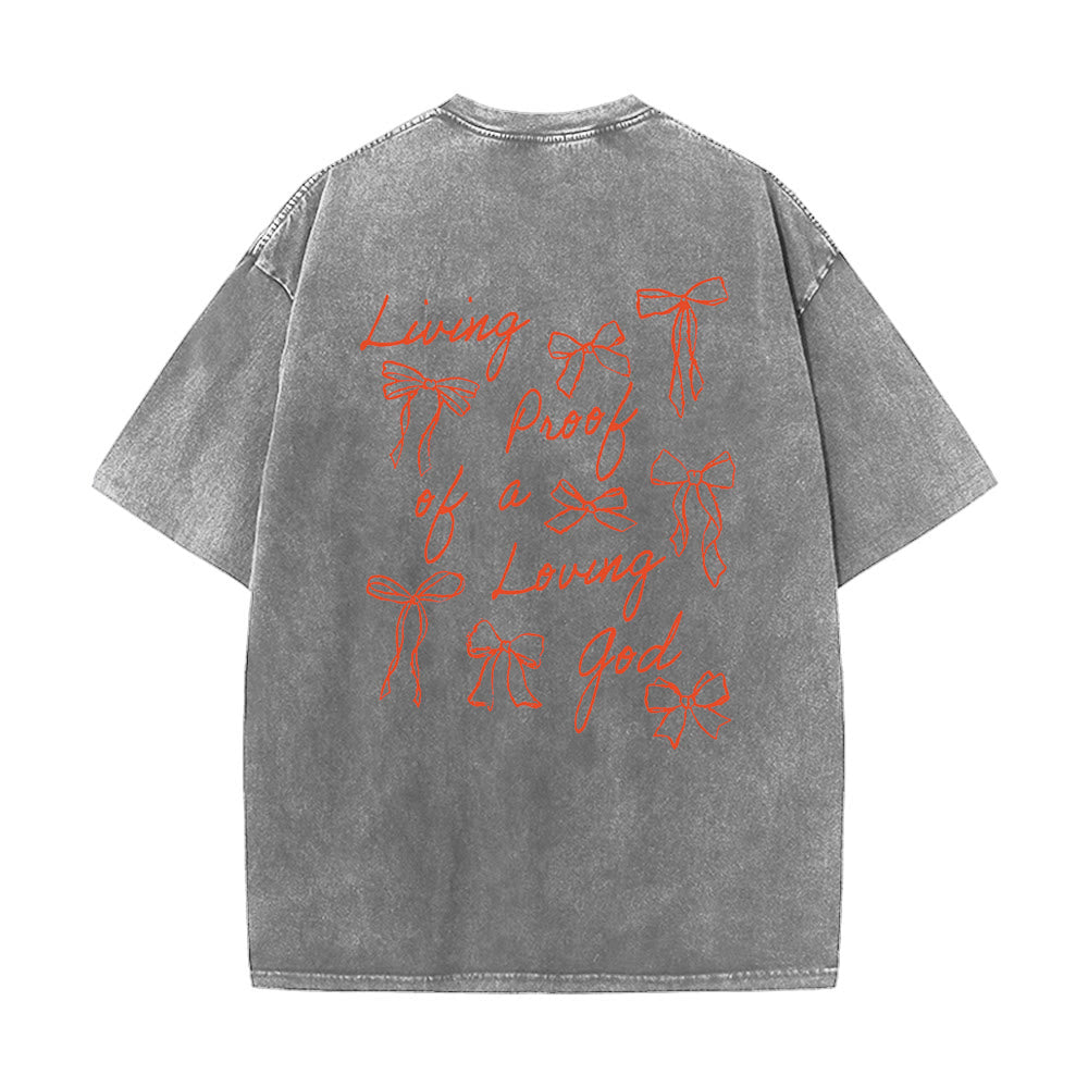 Christianartworkshop Living Proof Of A Loving God Unisex Washed T-shirt - Gray - 4XL - image 15