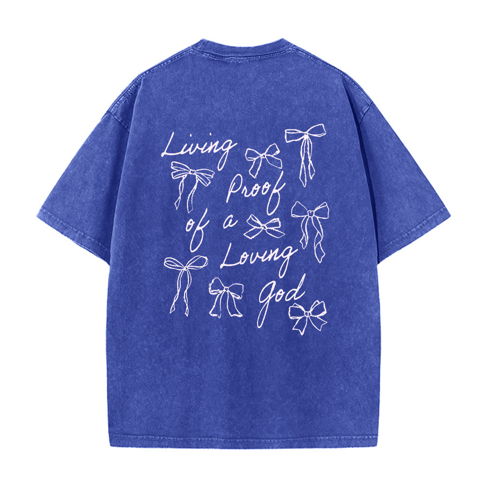 Christianartworkshop Living Proof Of A Loving God Unisex Washed T-shirt - Blue - 4XL - image 5