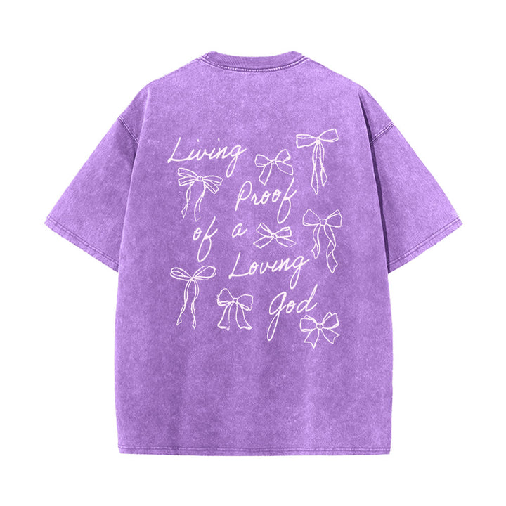 Christianartworkshop Living Proof Of A Loving God Unisex Washed T-shirt - Purple - 4XL - image 9