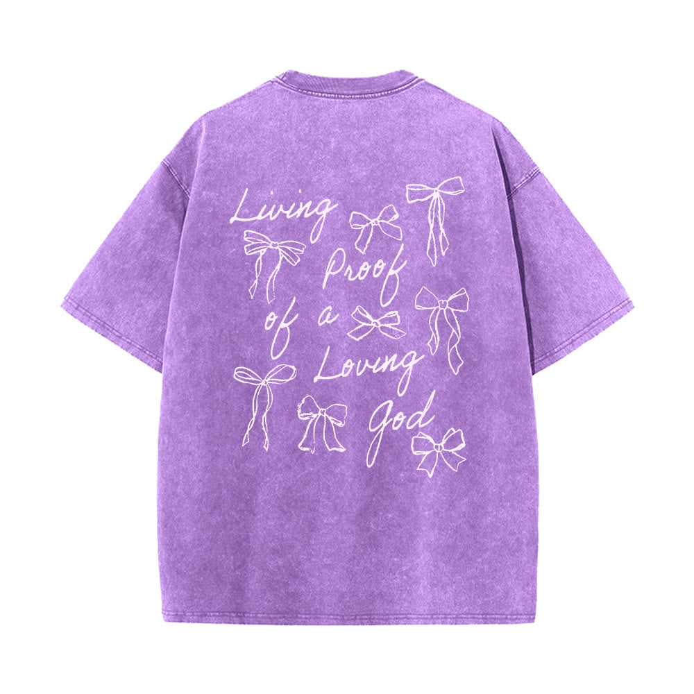 Christianartworkshop Living Proof Of A Loving God Unisex Washed T-shirt - Purple - 4XL - image 9