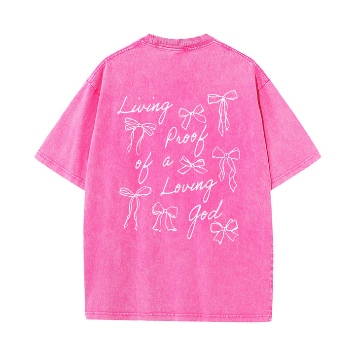 Christianartworkshop Living Proof Of A Loving God Unisex Washed T-shirt - Pink - 4XL - image 7