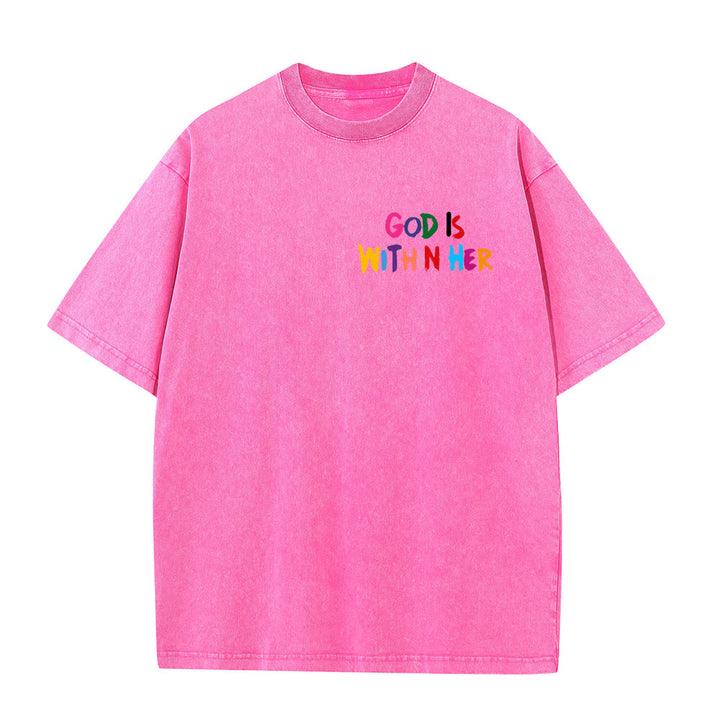 Christianartworkshop God Is Within Her She Will Not Fall Unisex Washed T-shirt - image 11