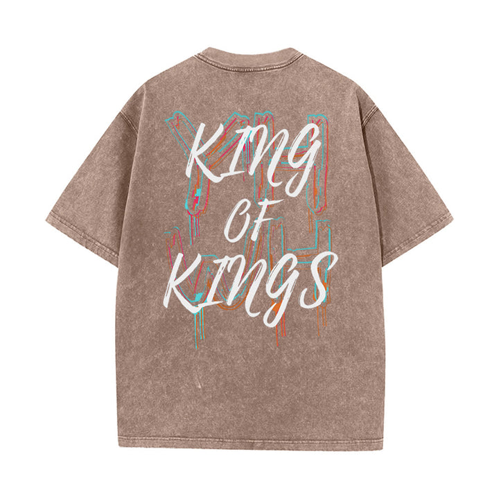 Christianartworkshop King Of Kings Unisex Washed T-shirt - image 15