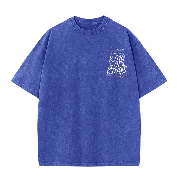 Christianartworkshop King Of Kings Unisex Washed T-shirt - image 5