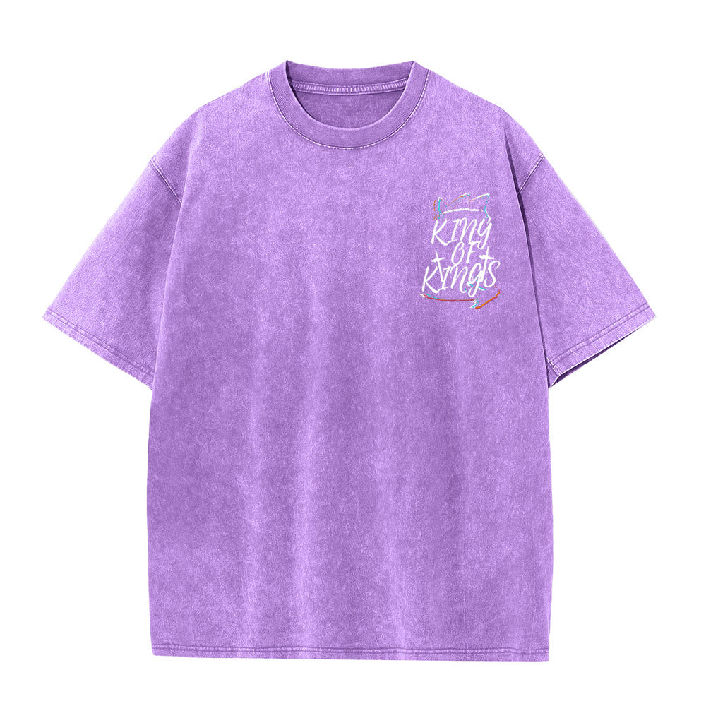 Christianartworkshop King Of Kings Unisex Washed T-shirt - image 10