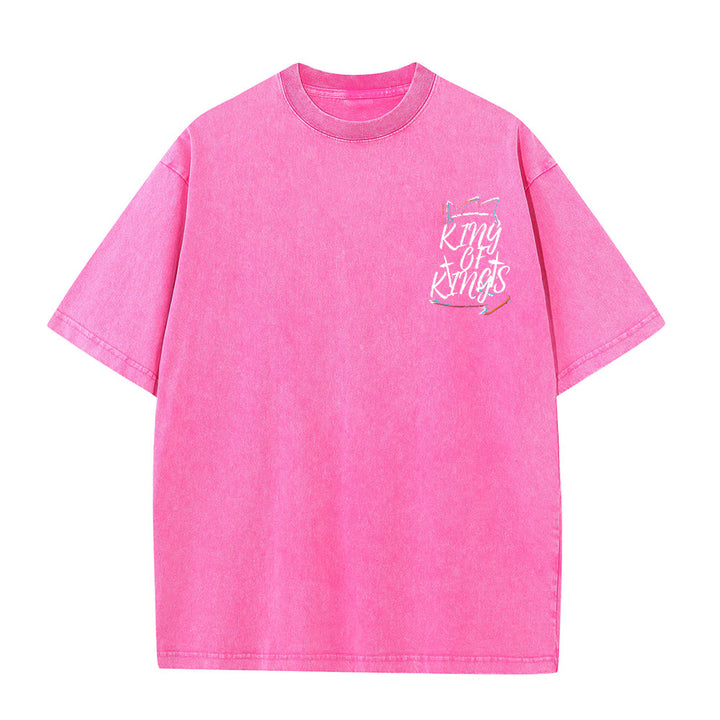 Christianartworkshop King Of Kings Unisex Washed T-shirt - image 8