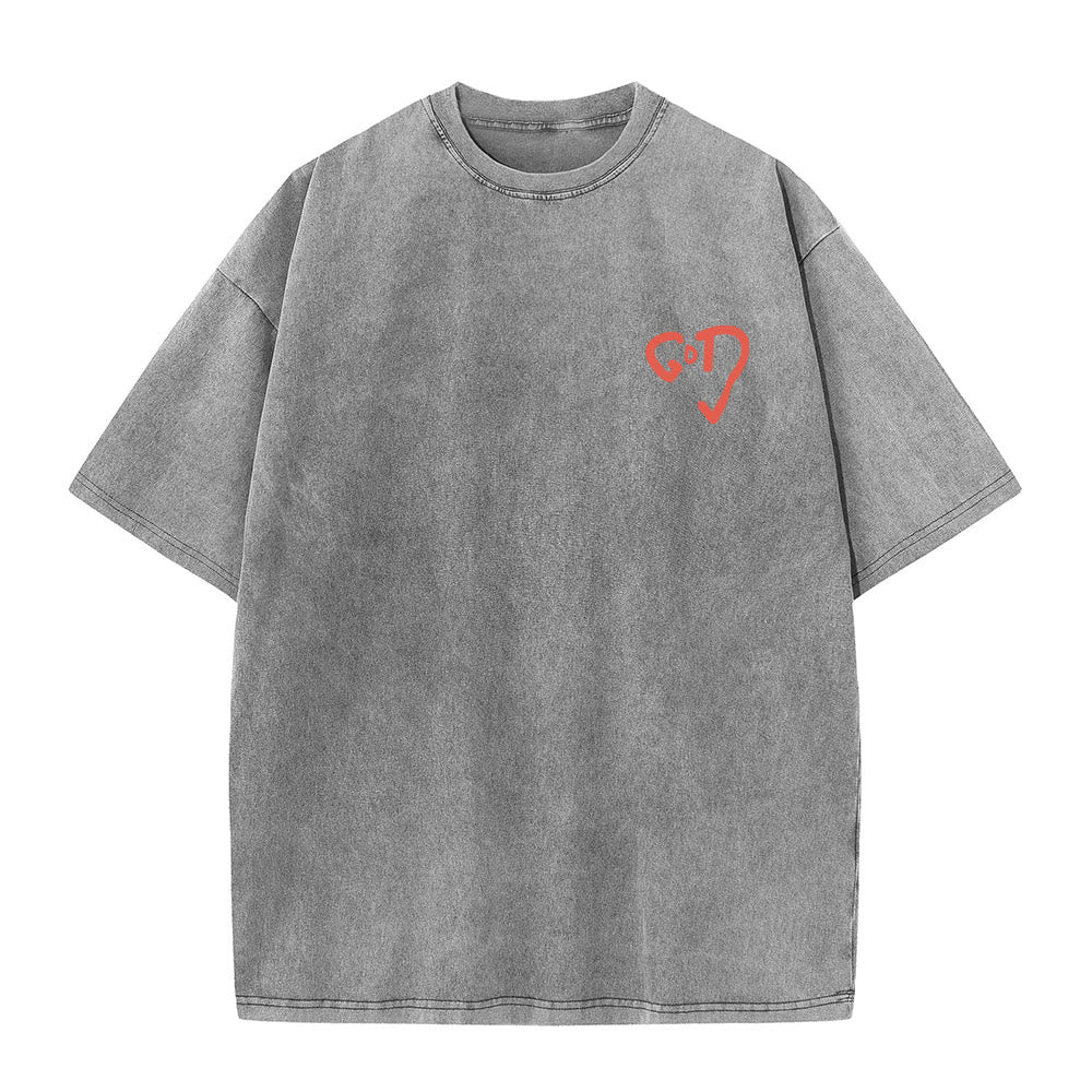 Christianartworkshop God Heart Unisex Washed T-shirt - image 22