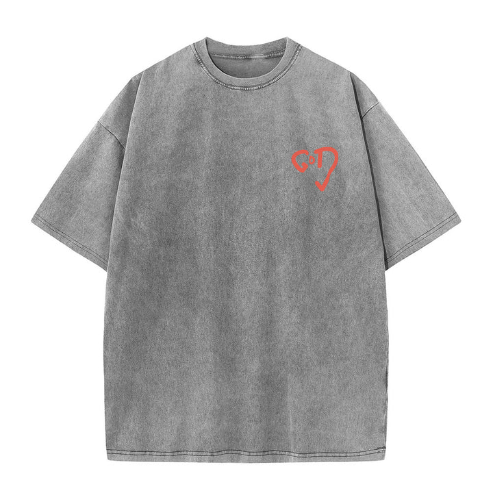 Christianartworkshop God Heart Unisex Washed T-shirt - image 22