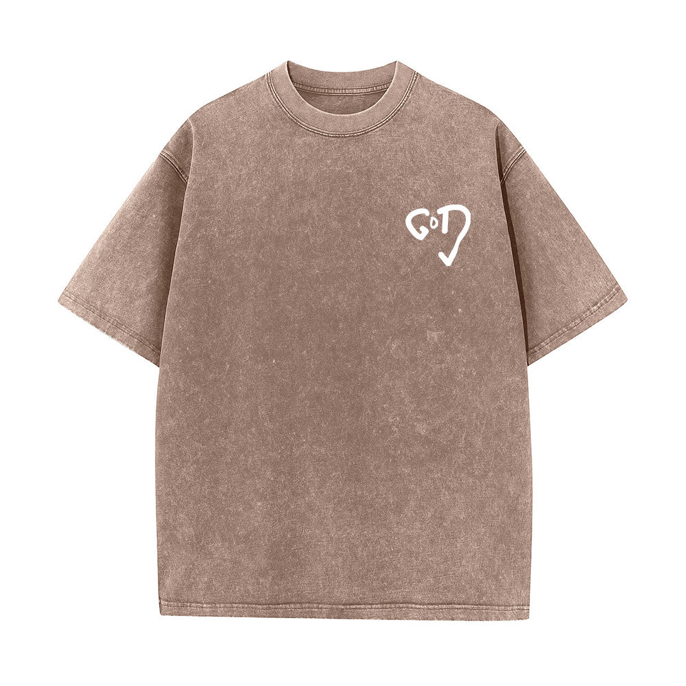 Christianartworkshop God Heart Unisex Washed T-shirt - image 16