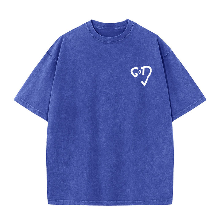 Christianartworkshop God Heart Unisex Washed T-shirt - image 8